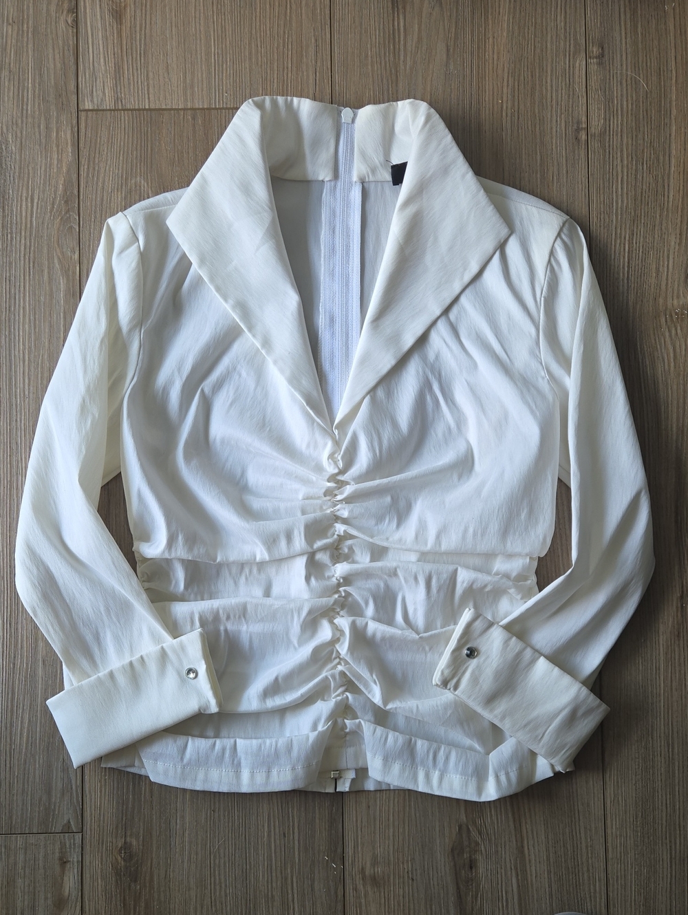 Tadashi Collection Ivory Stretch Taffeta Blouse